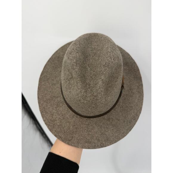Overland Wool Felt Western Hat Size M Taupe Feather Festival Boho Renaissance main image 8